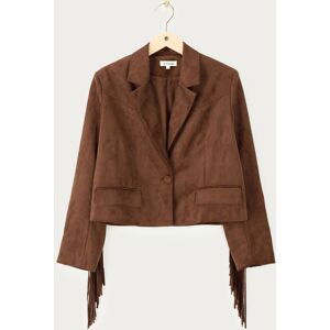 Blazer western marron à franges en suédine My Jewellery Marron XS femme Blazer western marron à franges en suédine My Jewellery Marron XS femme