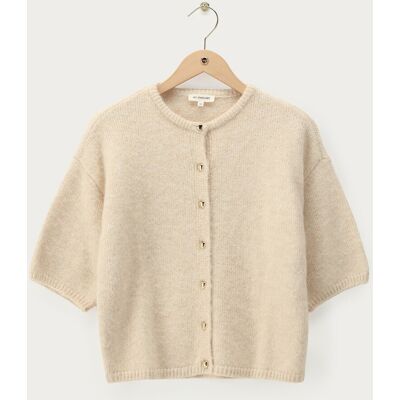 Cardigan beige à manches courtes et boutons cœur My Jewellery Beige XL femme Cardigan beige à manches courtes et boutons cœur My Jewellery Beige XL femme