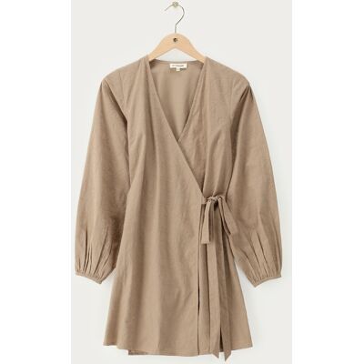 Robe portefeuille beige avec broderies My Jewellery Beige L femme Robe portefeuille beige avec broderies My Jewellery Beige L femme