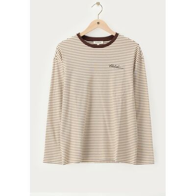 T-shirt marron rayé à manches longues 'Club amour' My Jewellery Blanc/Marron S femme T-shirt marron rayé à manches longues 'Club amour' My Jewellery Blanc/Marron S femme
