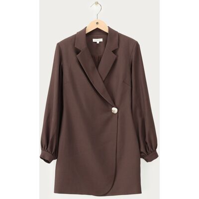 Robe blazer marron foncé à bouton My Jewellery Marron XL femme Robe blazer marron foncé à bouton My Jewellery Marron XL femme