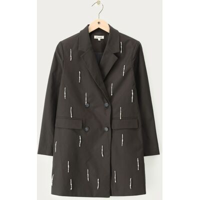 Robe blazer gris foncé avec perles fantaisie My Jewellery Gris M femme Robe blazer gris foncé avec perles fantaisie My Jewellery Gris M femme