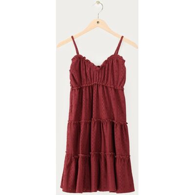 Robe rouge foncé brodée My Jewellery Rouge foncé XL femme Robe rouge foncé brodée My Jewellery Rouge foncé XL femme