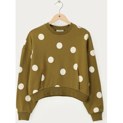 Sweat vert à pois beiges My Jewellery Vert/Beige XS femme Sweat vert à pois beiges My Jewellery Vert/Beige XS femme