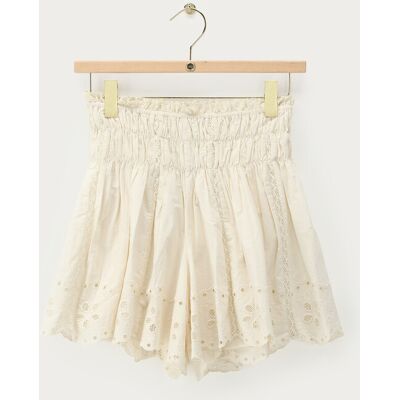 Jupe-short brodée en popeline blanche My Jewellery Blanc L femme Jupe-short brodée en popeline blanche My Jewellery Blanc L femme