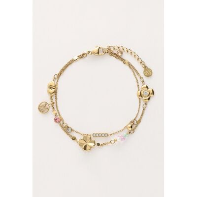 Bracelet double avec charms "dreams come true" My Jewellery Doré One size femme Bracelet double avec charms "dreams come true" My Jewellery Doré One size femme