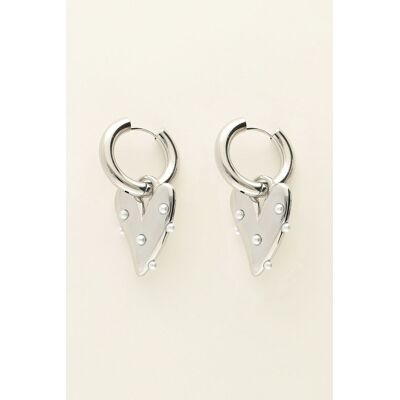Maxi boucles d’oreilles coeur à perles fantaisies My Jewellery Argenté One size femme Maxi boucles d’oreilles coeur à perles fantaisies My Jewellery Argenté One size femme