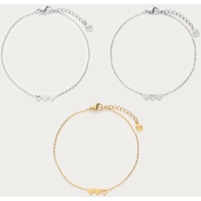 Ensemble de 3 bracelets 3 coeurs argentés et dorés My Jewellery Argenté/Doré One size femme Ensemble de 3 bracelets 3 coeurs argentés et dorés My Jewellery Argenté/Doré One size femme