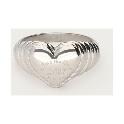 Bague Candy avec cœur My Jewellery Argenté/Doré 19 femme Bague Candy avec cœur My Jewellery Argenté/Doré 19 femme
