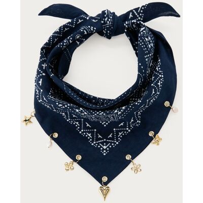 Foulard bleu foncé à charms My Jewellery Bleu foncé One size femme Foulard bleu foncé à charms My Jewellery Bleu foncé One size femme