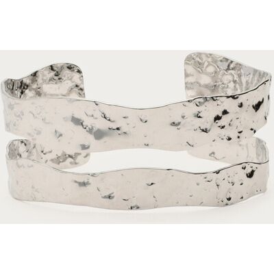 Bracelet jonc double martelé My Jewellery Argenté One size femme Bracelet jonc double martelé My Jewellery Argenté One size femme