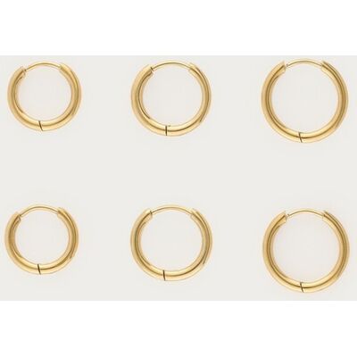 Lot de 3 paires de créoles Ear game basiques My Jewellery Doré One size femme Lot de 3 paires de créoles Ear game basiques My Jewellery Doré One size femme