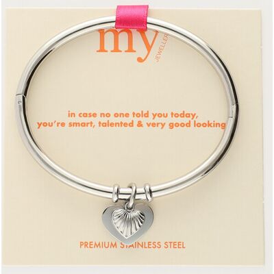 Bracelet jonc de gratitude avec cœurs My Jewellery Argenté One size femme Bracelet jonc de gratitude avec cœurs My Jewellery Argenté One size femme