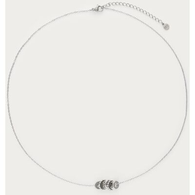 Collier Midnight avec anneaux en strass My Jewellery Argenté One size femme Collier Midnight avec anneaux en strass My Jewellery Argenté One size femme