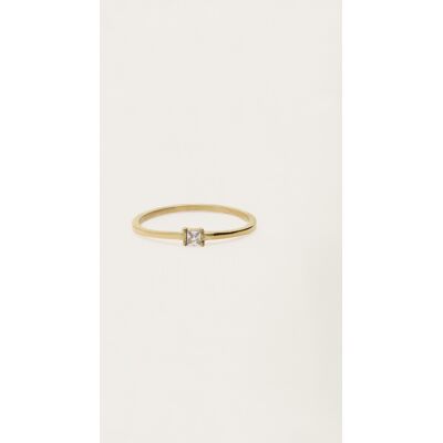 Bague minimaliste avec mini strass carrés My Jewellery Doré 19 femme Bague minimaliste avec mini strass carrés My Jewellery Doré 19 femme