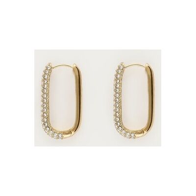 Créoles rectangulaires avec cristaux My Jewellery Argenté/Doré One size femme Créoles rectangulaires avec cristaux My Jewellery Argenté/Doré One size femme