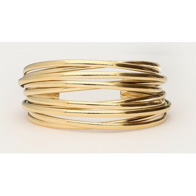 Bracelet jonc Tropical fils croisés My Jewellery Doré One size femme Bracelet jonc Tropical fils croisés My Jewellery Doré One size femme