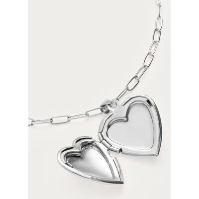 Chaîne à maillons Vintage avec médaillon cœur My Jewellery Argenté One size femme Chaîne à maillons Vintage avec médaillon cœur My Jewellery Argenté One size femme