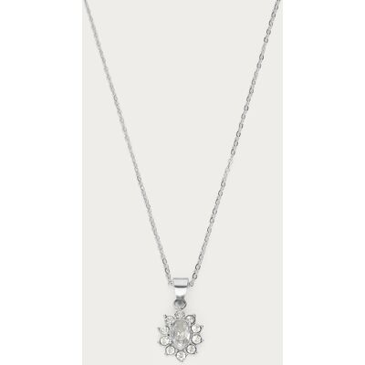 Collier Vintage avec strass transparents My Jewellery Argenté One size femme Collier Vintage avec strass transparents My Jewellery Argenté One size femme