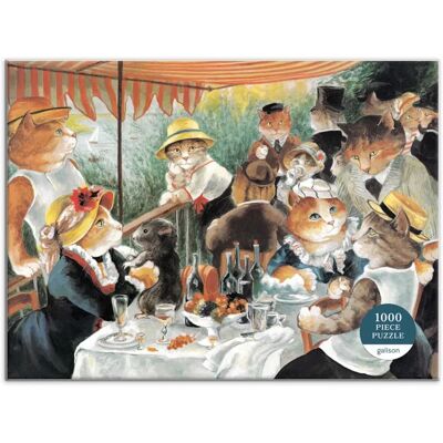 Galison Puzzle Le Déjeuner des Canotiers Meowsterpiece - 1000 Piece Puzzle - 1000 pièces Galison Puzzle Le Déjeuner des Canotiers Meowsterpiece - 1000 Piece Puzzle - 1000 pièces