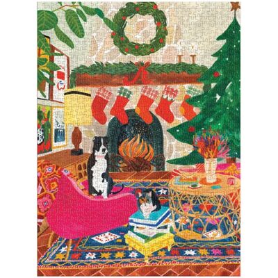 Galison Puzzle Amis au Coin du Feu - Puzzle de 1000 Pièces dans une Boîte Carrée - 1000 pièces Galison Puzzle Amis au Coin du Feu - Puzzle de 1000 Pièces dans une Boîte Carrée - 1000 pièces