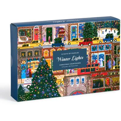 Galison Puzzle Joy Laforme - Lumières d'Hiver - 12 Jours de Puzzles 80 Pièces - Compte à Rebours des Fêtes - 10 à 25 pièces Galison Puzzle Joy Laforme - Lumières d'Hiver - 12 Jours de Puzzles 80 Pièces - Compte à Rebours des Fêtes - 10 à 25 pièces