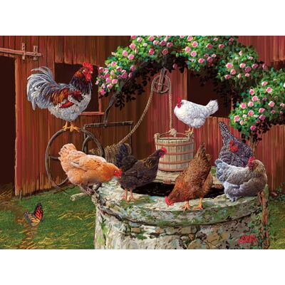 Puzzle Cobble Hill 275 pièces XXL - The Chickens are Well - Puzzle Puzzle Cobble Hill 275 pièces XXL - The Chickens are Well - Puzzle