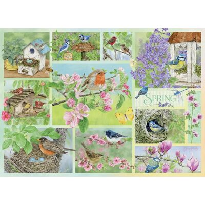 Cobble Hill Oiseaux du jardin au printemps XL Puzzle - Puzzle Cobble Hill Oiseaux du jardin au printemps XL Puzzle - Puzzle