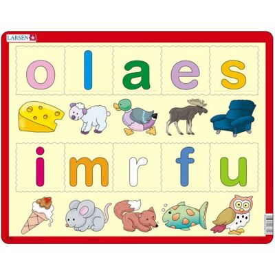 Larsen Puzzle Puzzle Cadre - Lær bokstavene (små) (en Norvégien) - Moins de 10 pièces Larsen Puzzle Puzzle Cadre - Lær bokstavene (små) (en Norvégien) - Moins de 10 pièces