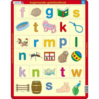Larsen Puzzle Puzzle Cadre - Beginnende geletterdheid 5 (en hollandais) - 10 à 25 pièces Larsen Puzzle Puzzle Cadre - Beginnende geletterdheid 5 (en hollandais) - 10 à 25 pièces