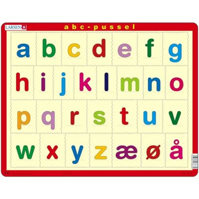 Larsen Puzzle Puzzle Cadre - Alfabetet (små bokstaver) (en Norvégien) - 26 à 50 pièces Larsen Puzzle Puzzle Cadre - Alfabetet (små bokstaver) (en Norvégien) - 26 à 50 pièces