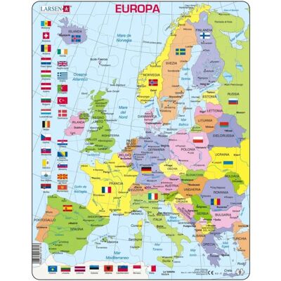 Larsen - Cadre - Carte Politique de l'Europe - Italien - Puzzle Larsen - Cadre - Carte Politique de l'Europe - Italien - Puzzle