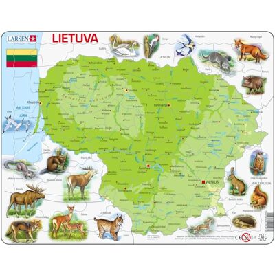Puzzle Lituanie Larsen - 60 Pièces - Carte Éducative Puzzle Lituanie Larsen - 60 Pièces - Carte Éducative