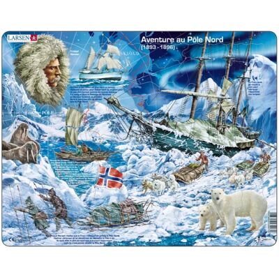 Larsen Puzzle Puzzle Cadre - Aventure au Pôle Nord (en Français) - 51 à 99 pièces Larsen Puzzle Puzzle Cadre - Aventure au Pôle Nord (en Français) - 51 à 99 pièces
