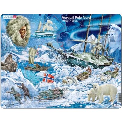 Larsen Puzzle Puzzle Cadre - Verso il Polo Nord (en italien) - 51 à 99 pièces Larsen Puzzle Puzzle Cadre - Verso il Polo Nord (en italien) - 51 à 99 pièces