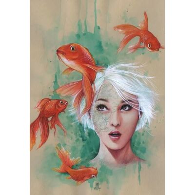 Grafika Puzzle Misstigri - La Demoiselle aux Poissons - 1000 pièces Grafika Puzzle Misstigri - La Demoiselle aux Poissons - 1000 pièces