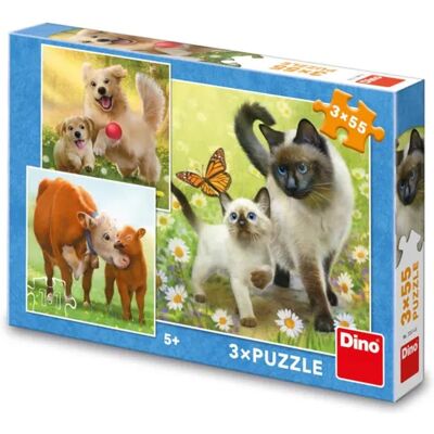 Dino 3 Puzzle - Puzzles carrés pour enfants 55 pièces Dino 3 Puzzle - Puzzles carrés pour enfants 55 pièces