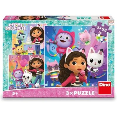 Dino Puzzle 3 Puzzles - Gabby - Célébration Dino Puzzle 3 Puzzles - Gabby - Célébration