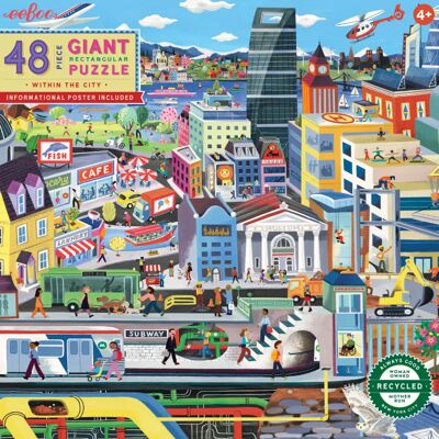eeBoo Puzzle Dans la Ville - 26 à 50 pièces eeBoo Puzzle Dans la Ville - 26 à 50 pièces