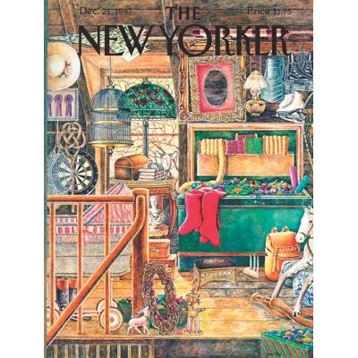 New York Puzzle Company Puzzle The New Yorker - Christmas Attic - 1000 pièces New York Puzzle Company Puzzle The New Yorker - Christmas Attic - 1000 pièces