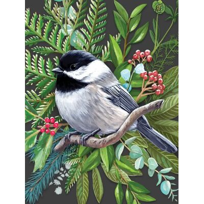 New York Puzzle Company Puzzle Pièces XXL - Black-capped Chickadee - 500 à 999 pièces New York Puzzle Company Puzzle Pièces XXL - Black-capped Chickadee - 500 à 999 pièces