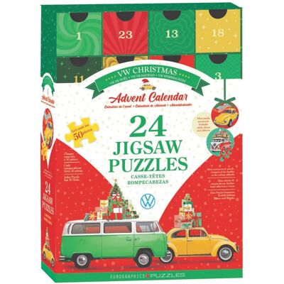 Eurographics Puzzle Calendrier de l'Avent Puzzle - VW Christmas - 26 à 50 pièces Eurographics Puzzle Calendrier de l'Avent Puzzle - VW Christmas - 26 à 50 pièces
