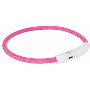 Trixie Flash anneau lumineux USB, nylon rose XS–S Trixie Flash anneau lumineux USB, nylon rose XS–S