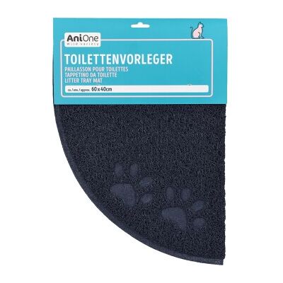 AniOne - Paillasson demi-cercle pour toilettes chat - Bleu - Mat AniOne - Paillasson demi-cercle pour toilettes chat - Bleu - Mat