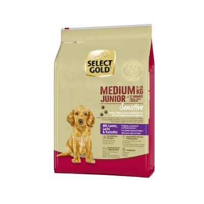Select Gold Sensitive Medium Junior Agneau Saumon Pommes de Terre - Nourriture pour chiens Select Gold Sensitive Medium Junior Agneau Saumon Pommes de Terre - Nourriture pour chiens