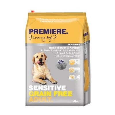 Premiere Sensitive Sans Céréales pour Chiens Adulte au Poulet Premiere Sensitive Sans Céréales pour Chiens Adulte au Poulet
