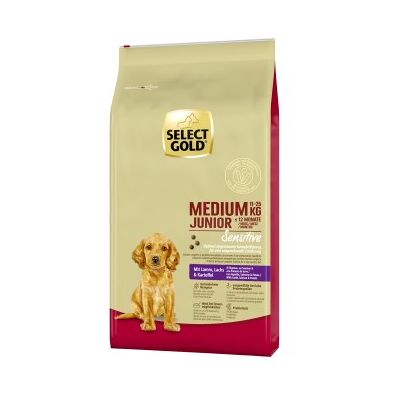 Select Gold Sensitive Medium Junior Agneau Saumon Pommes - Nourriture pour chiens Select Gold Sensitive Medium Junior Agneau Saumon Pommes - Nourriture pour chiens