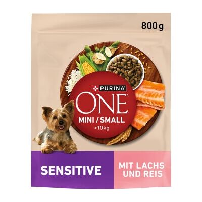 Purina One Mini/Small Sensitive Saumon 800 g - Nourriture pour chiens Purina One Mini/Small Sensitive Saumon 800 g - Nourriture pour chiens
