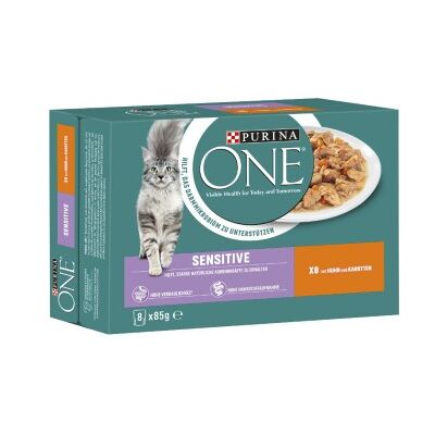 Purina ONE Sensitive avec poulet & carottes 8x85g Purina ONE Sensitive avec poulet & carottes 8x85g