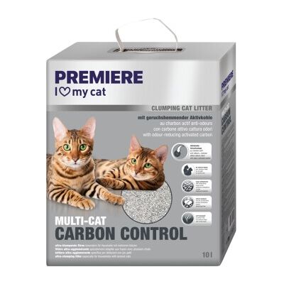 PREMIERE Multi-Cat Litière agglomérante au charbon actif - 10L PREMIERE Multi-Cat Litière agglomérante au charbon actif - 10L